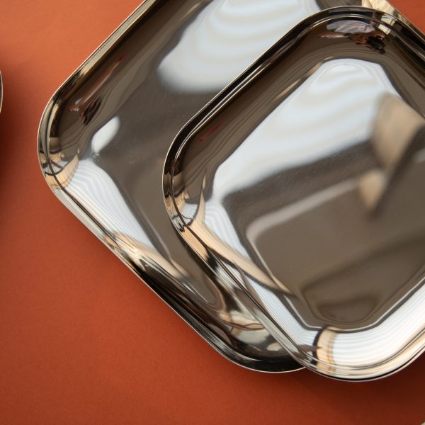 Stainless Steel Square Snack Plate - Image 4