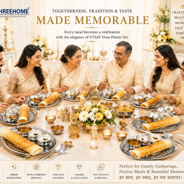 Stainless Steel Dosa Platter Set OF 5 - Image 5