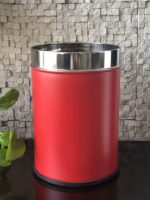 SHREEHOME STAINLESS STEEL COLOUR PLAIN HAMPER (RED/BLACK) 10″ X 14″ - Image 2
