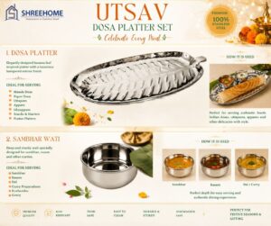 Stainless Steel Dosa Platter Set OF 5