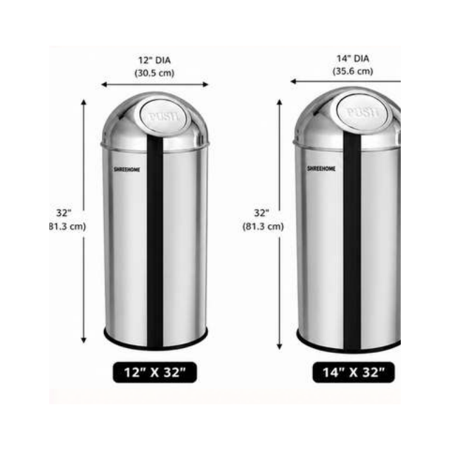 1-push-bin SHREEHOME STAINLESS STEEL PUSH BIN 12″ X 28″ - Image 1