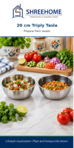 SHREEHOME Triply Tasla - 20 cm - Plain - Without Lid - Image 2