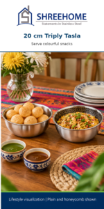 SHREEHOME Triply Tasla - 20 cm - Plain - Without Lid - Image 4