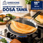 SHREEHOME Honeycomb Triply Dosa Tawa – 11" (28 cm) Compact Everyday Tawa - Image 2