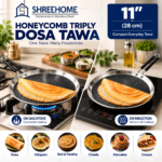 SHREEHOME Honeycomb Triply Dosa Tawa – 11" (28 cm) Compact Everyday Tawa - Image 4