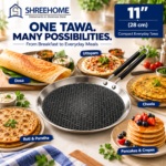 SHREEHOME Honeycomb Triply Dosa Tawa – 11" (28 cm) Compact Everyday Tawa - Image 7
