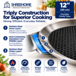 SHREEHOME Honeycomb Triply Dosa Tawa – 12" (30 cm) - Image 3