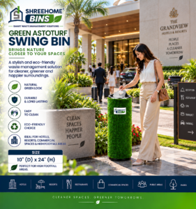 10" Dia × 24" Height — Tall Astroturf Swing Bin - Image 4