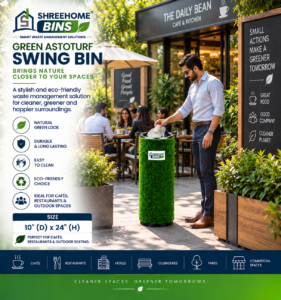 10" Dia × 24" Height — Tall Astroturf Swing Bin - Image 2