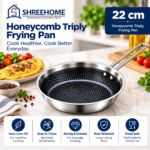 SHREEHOME Honeycomb Triply Frying Pan – 22 cm | Compact Everyday Pan