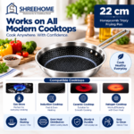 SHREEHOME Honeycomb Triply Frying Pan – 22 cm | Compact Everyday Pan - Image 6