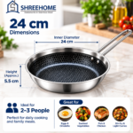 SHREEHOME Honeycomb Triply Frying Pan – 24 cm Everyday Family Pan