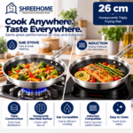 SHREEHOME Honeycomb Triply Frying Pan – 26 cm Family Size Pan - Image 5